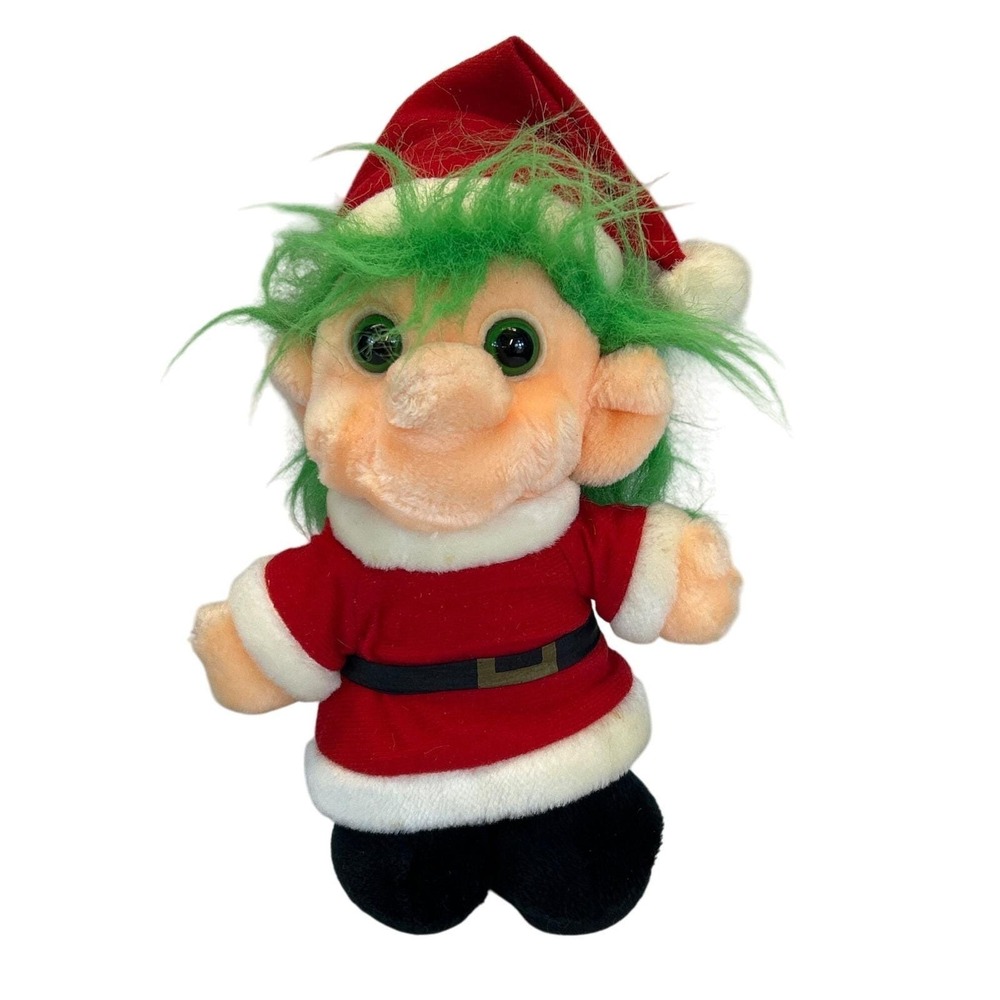 Chosun Trolio Trolls Santa Plush Doll 1992 Green Hair Holiday Christmas‎ Vintage